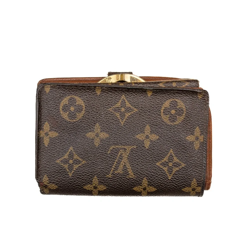 Vintage Louis Vuitton Monogram Canvas French Purse Wallet Brown